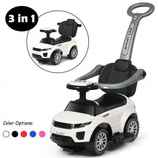3 In 1 Ride on Push Car Toddler Stroller Sliding Car with Music-White - Color: White LuxuryLifeWay Online Store