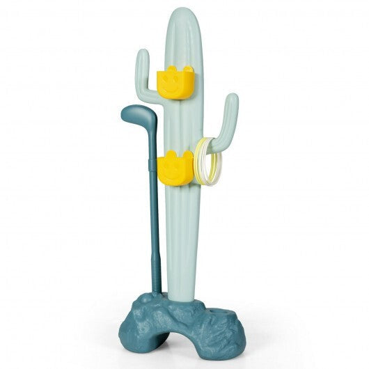 3-in-1 Cactus Toy Stand Sports Activity Center with Golf and Ring-Toss - Color: Green LuxuryLifeWay Online Store