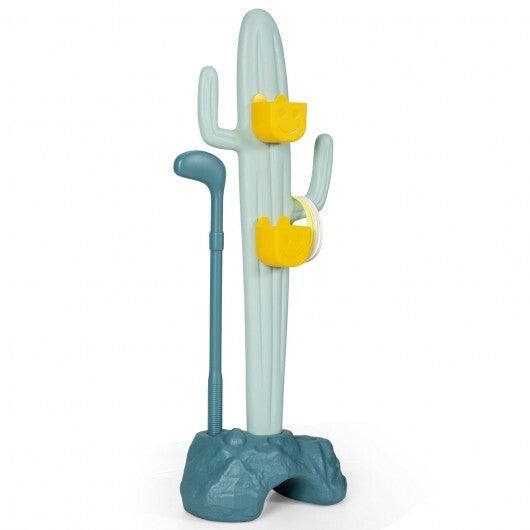 3-in-1 Cactus Toy Stand Sports Activity Center with Golf and Ring-Toss - Color: Green LuxuryLifeWay Online Store