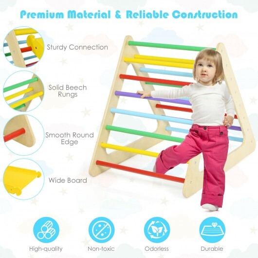 5 in 1 Kids Triangle Climber Play Gym Set with 2 Ramps LuxuryLifeWay Online Store