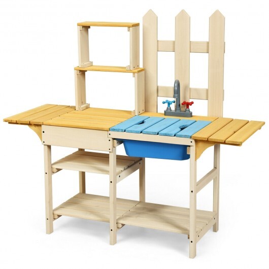 Kid's Outdoor Wooden Pretend Cook Kitchen Playset Toy LuxuryLifeWay Online Store