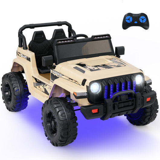 12V Kids Ride-on Jeep Car with 2.4 G Remote Control-Khaki - Color: Khaki LuxuryLifeWay Online Store