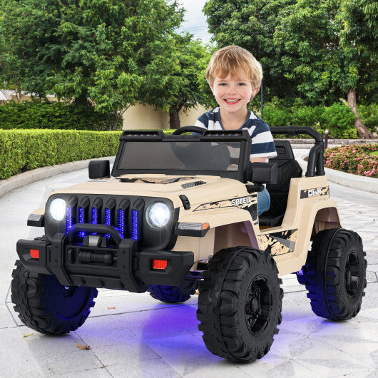 12V Kids Ride-on Jeep Car with 2.4 G Remote Control-Khaki - Color: Khaki LuxuryLifeWay Online Store