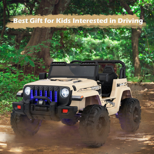 12V Kids Ride-on Jeep Car with 2.4 G Remote Control-Khaki - Color: Khaki LuxuryLifeWay Online Store