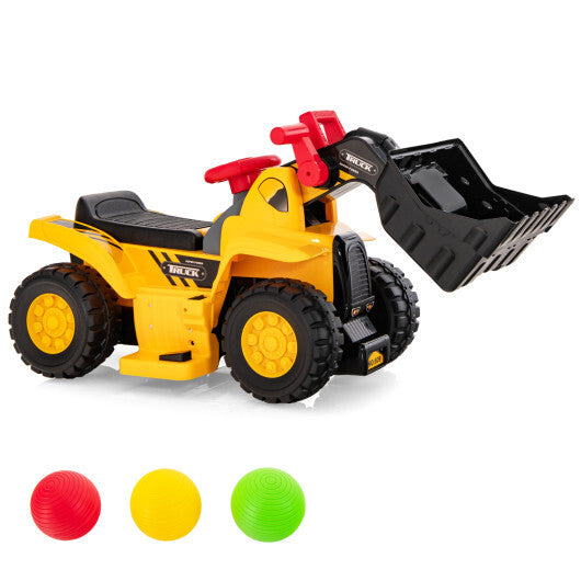 6V Kids Ride On Bulldozer with Folding Basketball Hoop and Balls LuxuryLifeWay Online Store