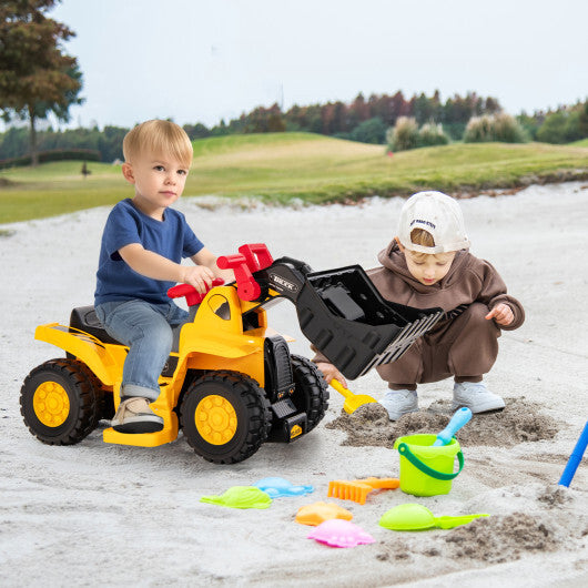 6V Kids Ride On Bulldozer with Folding Basketball Hoop and Balls LuxuryLifeWay Online Store