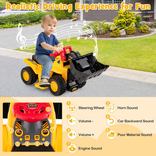 6V Kids Ride On Bulldozer with Folding Basketball Hoop and Balls LuxuryLifeWay Online Store