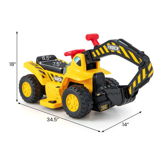 6V Kids Ride On Excavator Fun Digger with Folding Basketball Hoop LuxuryLifeWay Online Store