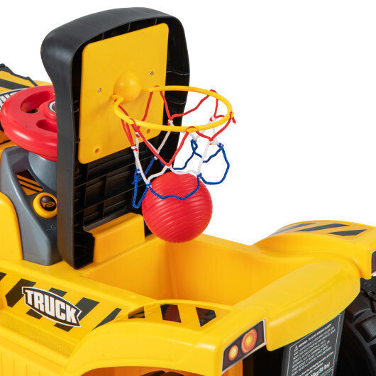 6V Kids Ride On Excavator Fun Digger with Folding Basketball Hoop LuxuryLifeWay Online Store
