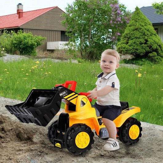 Kids Ride On Bulldozer Toy Play Truck with Adjustable Bucket Aged 3+ Years Old - Color: Yellow LuxuryLifeWay Online Store