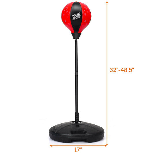 Kids Adjustable Stand Punching Bag Toy Set with Boxing Glove-Red LuxuryLifeWay Online Store