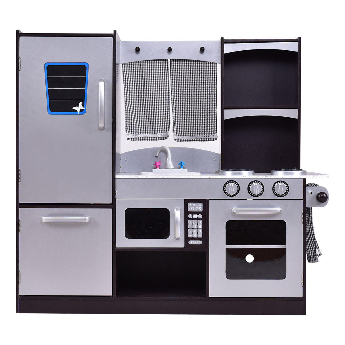 Kids Wooden Modern Kitchen Cooking Pretend Play Set - Color: Coffee LuxuryLifeWay Online Store