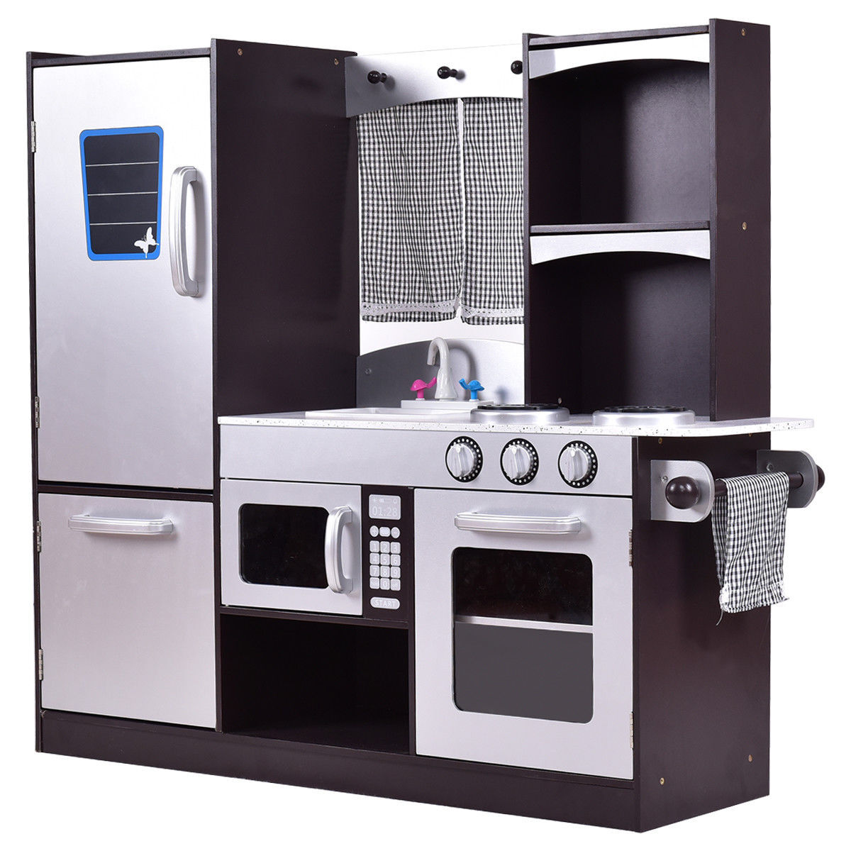 Kids Wooden Modern Kitchen Cooking Pretend Play Set - Color: Coffee LuxuryLifeWay Online Store