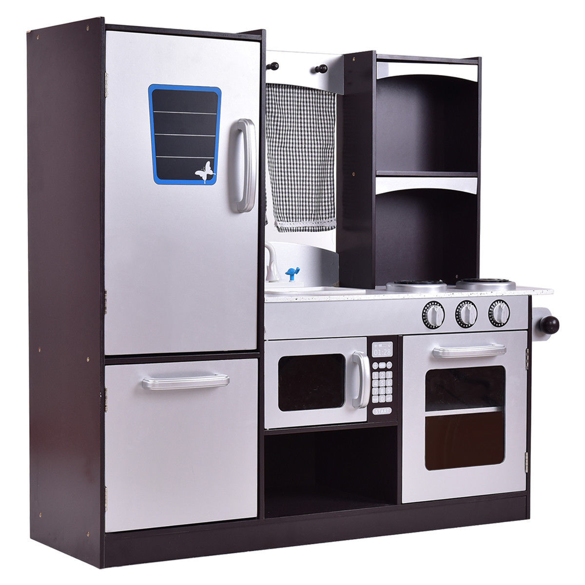 Kids Wooden Modern Kitchen Cooking Pretend Play Set - Color: Coffee LuxuryLifeWay Online Store