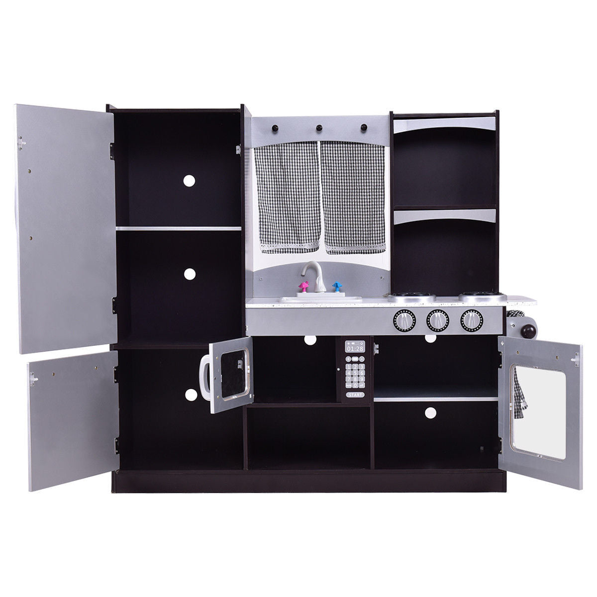Kids Wooden Modern Kitchen Cooking Pretend Play Set - Color: Coffee LuxuryLifeWay Online Store