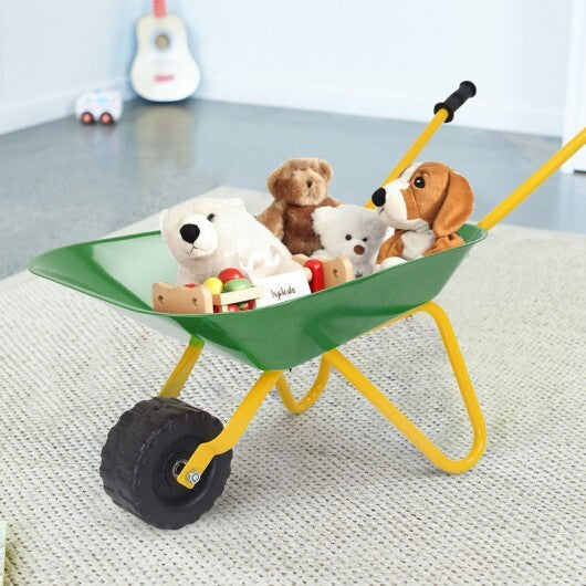Outdoor Garden Backyard Play Toy Kids Metal Wheelbarrow-Red LuxuryLifeWay Online Store