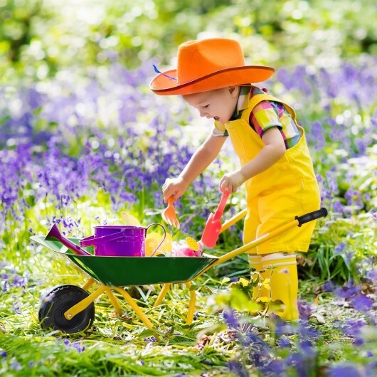 Outdoor Garden Backyard Play Toy Kids Metal Wheelbarrow-Red LuxuryLifeWay Online Store