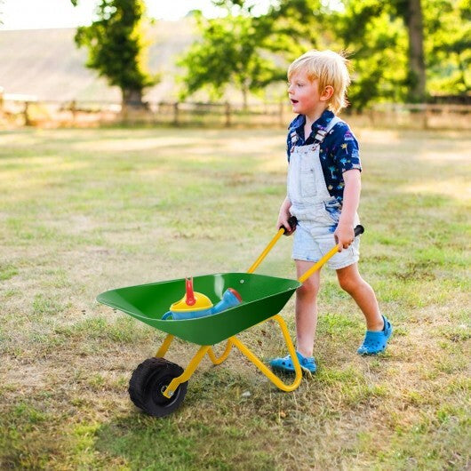 Outdoor Garden Backyard Play Toy Kids Metal Wheelbarrow-Red LuxuryLifeWay Online Store