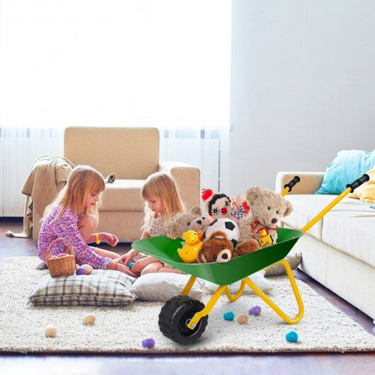 Outdoor Garden Backyard Play Toy Kids Metal Wheelbarrow-Red LuxuryLifeWay Online Store