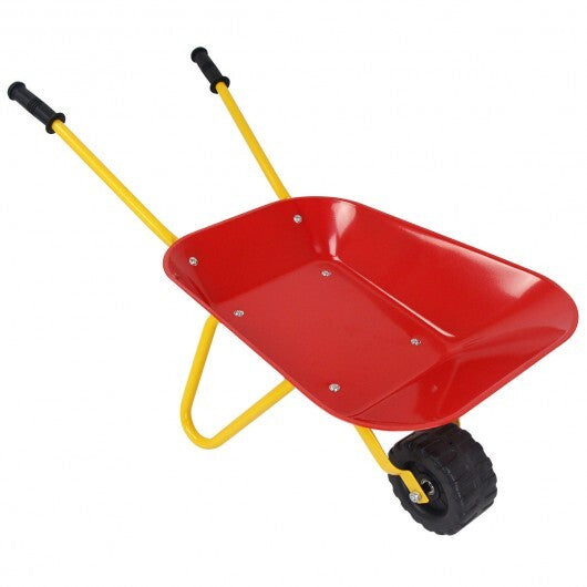 Outdoor Garden Backyard Play Toy Kids Metal Wheelbarrow-Red LuxuryLifeWay Online Store