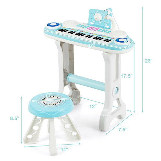 37-key Kids Electronic Piano Keyboard Playset-Pink LuxuryLifeWay Online Store