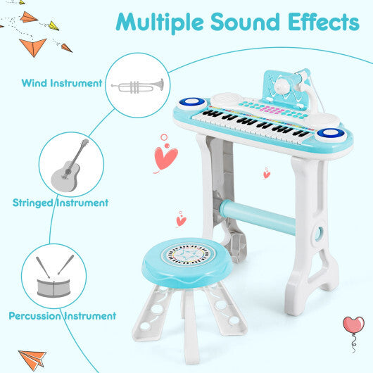 37-key Kids Electronic Piano Keyboard Playset-Pink LuxuryLifeWay Online Store