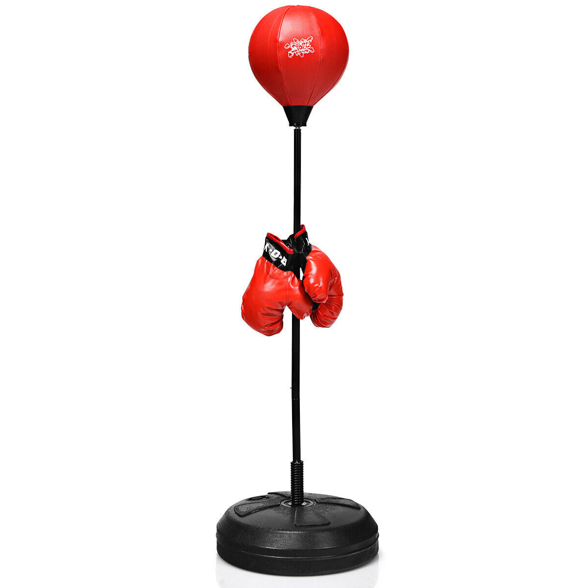 Adjustable Height Punching Bag with Stand Plus Boxing Gloves for Both Adults and Kids - Color: Black & Red LuxuryLifeWay Online Store