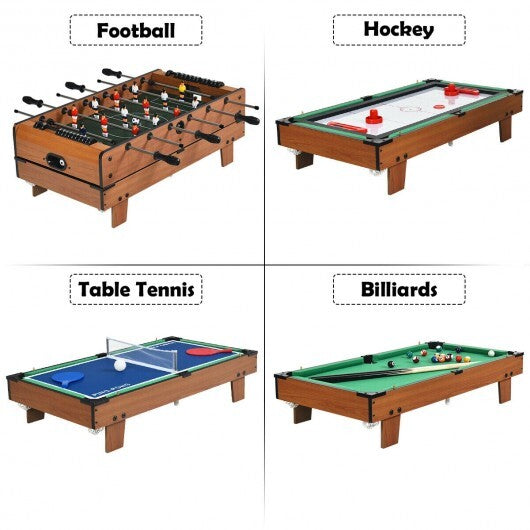 4-in-1 Combo Game Table Set Foosball Table with Billiards and Hockey LuxuryLifeWay Online Store