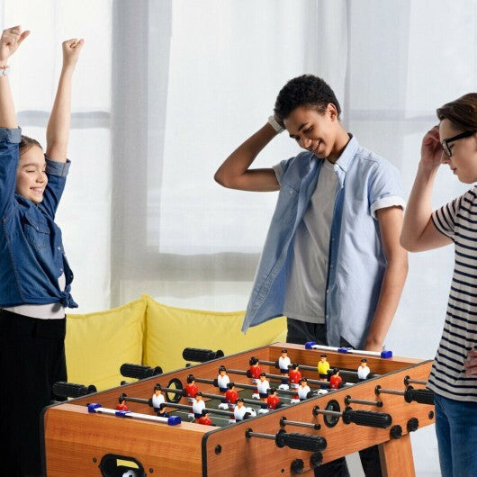 Space Saving Table Football with Durable Handle and 2 Footballs - Color: Brown LuxuryLifeWay Online Store