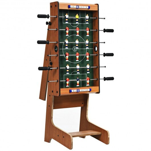 Space Saving Table Football with Durable Handle and 2 Footballs - Color: Brown LuxuryLifeWay Online Store