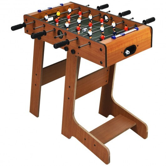 Space Saving Table Football with Durable Handle and 2 Footballs - Color: Brown LuxuryLifeWay Online Store