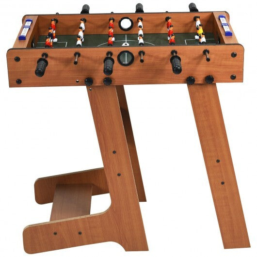 Space Saving Table Football with Durable Handle and 2 Footballs - Color: Brown LuxuryLifeWay Online Store