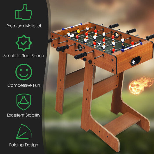 Space Saving Table Football with Durable Handle and 2 Footballs LuxuryLifeWay Online Store