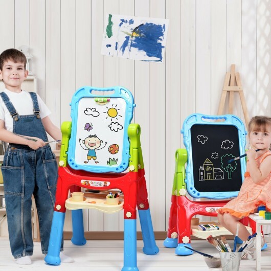 Height Adjustable Kids Art Easel Magnetic Double Sided Board-Blue LuxuryLifeWay Online Store