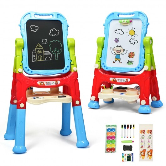 Height Adjustable Kids Art Easel Magnetic Double Sided Board-Blue LuxuryLifeWay Online Store