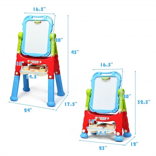 Height Adjustable Kids Art Easel Magnetic Double Sided Board-Blue LuxuryLifeWay Online Store