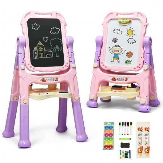 Height Adjustable Kids Art Easel Magnetic Double Sided Board-Blue LuxuryLifeWay Online Store