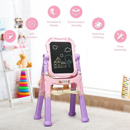 Height Adjustable Kids Art Easel Magnetic Double Sided Board-Blue LuxuryLifeWay Online Store