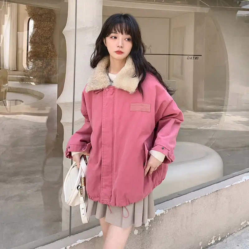 Thick Plush Loose Cotton Jacket