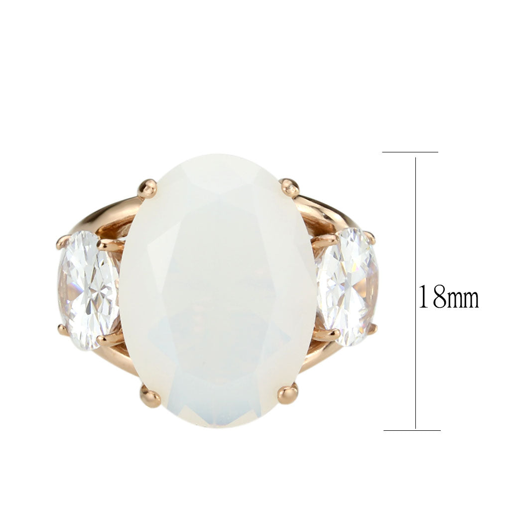 TK3788 - IP Rose Gold(Ion Plating) Stainless Steel Ring with Synthetic in Fireopal LuxuryLifeWay Online Store