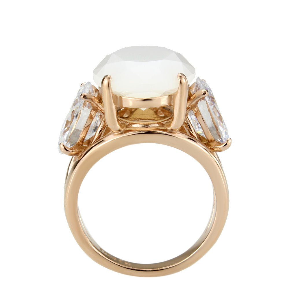TK3788 - IP Rose Gold(Ion Plating) Stainless Steel Ring with Synthetic in Fireopal LuxuryLifeWay Online Store