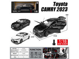 2023 Toyota Camry Hybrid White Metallic with Black Top 1/18 Diecast Model Car by Heimanba LuxuryLifeWay Online Store