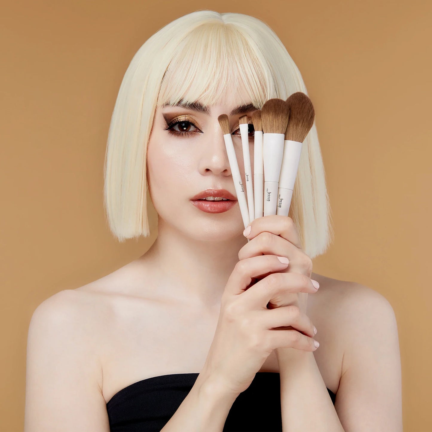 Jessup Makeup Brushes 14pc Makeup Brush set Synthetic Foundation Brush Powder Contour Eyeshadow Liner Blending Highlight T329 Tri Light Beauty