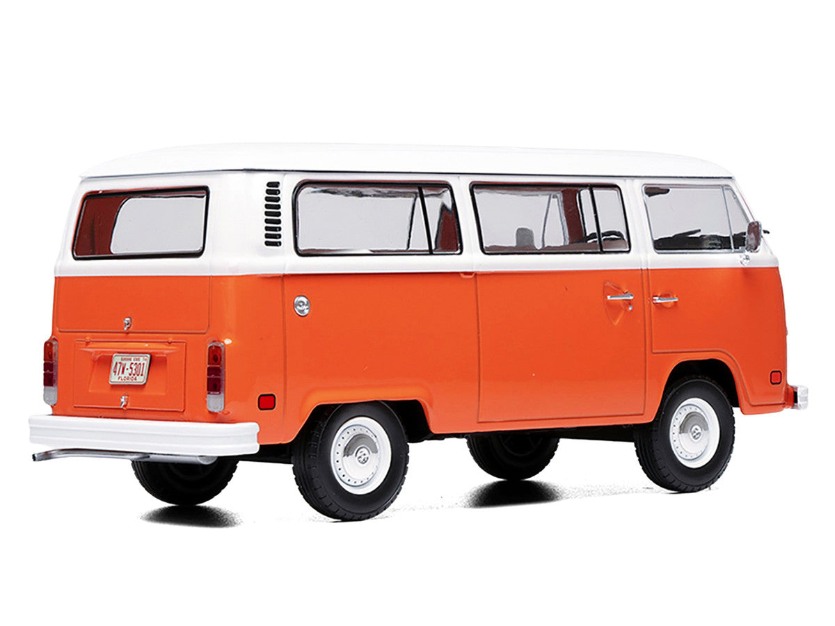 1974 Volkswagen T2 Bus Orange and White 1/24 Diecast Model by IXO Models LuxuryLifeWay Online Store