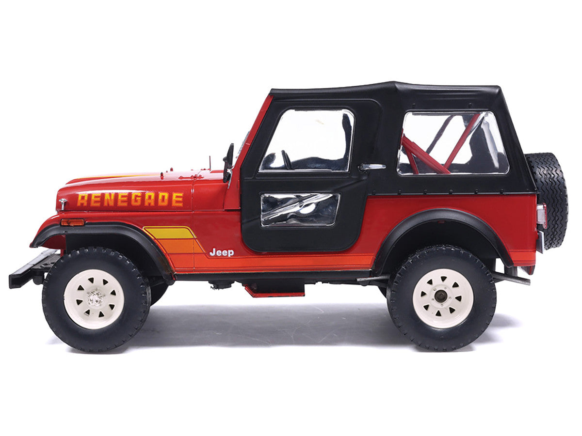 1983 Jeep Renegade Red with Stripes and Black Top 1/24 Diecast Model by IXO Models LuxuryLifeWay Online Store