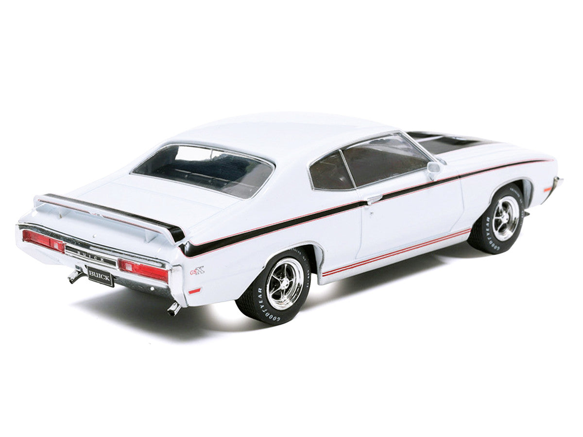 1970 Buick GSX Apollo White with Black and Red Stripes 1/43 Diecast Model by IXO Models LuxuryLifeWay Online Store