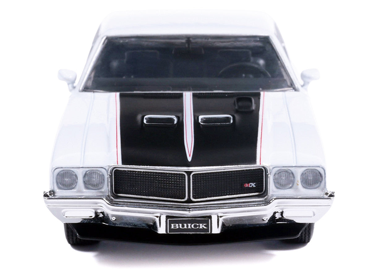 1970 Buick GSX Apollo White with Black and Red Stripes 1/43 Diecast Model by IXO Models LuxuryLifeWay Online Store