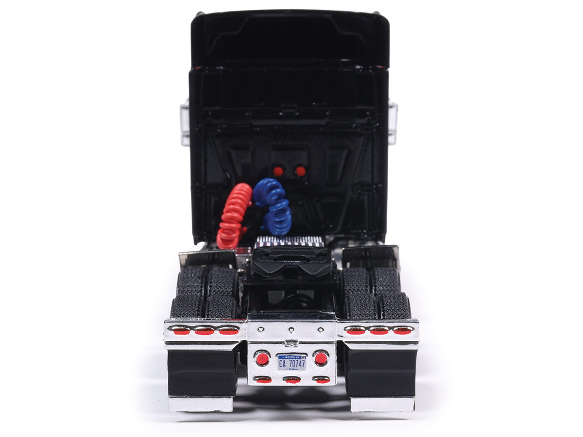 2010 International Lonestar Truck Tractor Black with Flame Graphics 1/64 Diecast Model by IXO Models LuxuryLifeWay Online Store
