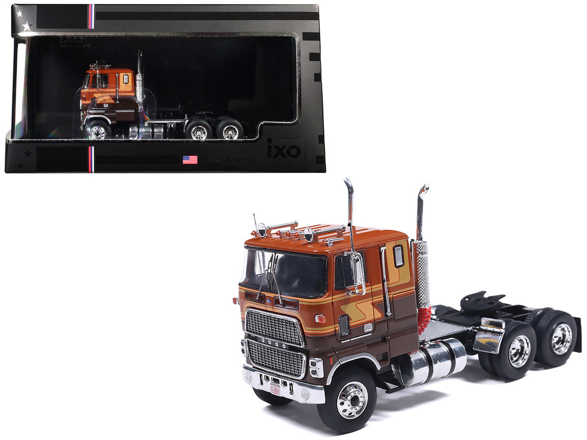 1976 Ford CL 9000 Truck Tractor Brown Two-Tone with Graphics 1/64 Diecast Model by IXO Models LuxuryLifeWay Online Store