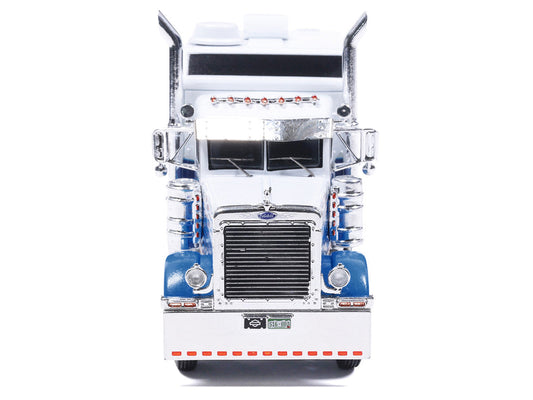 2002 Peterbilt 379 Truck Tractor White and Blue with Graphics 1/64 Diecast Model by IXO Models LuxuryLifeWay Online Store